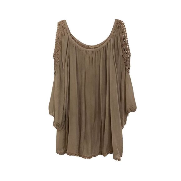 Meo Meli Silk Cold Shoulder Blouse | Size L - Picture 2 of 4